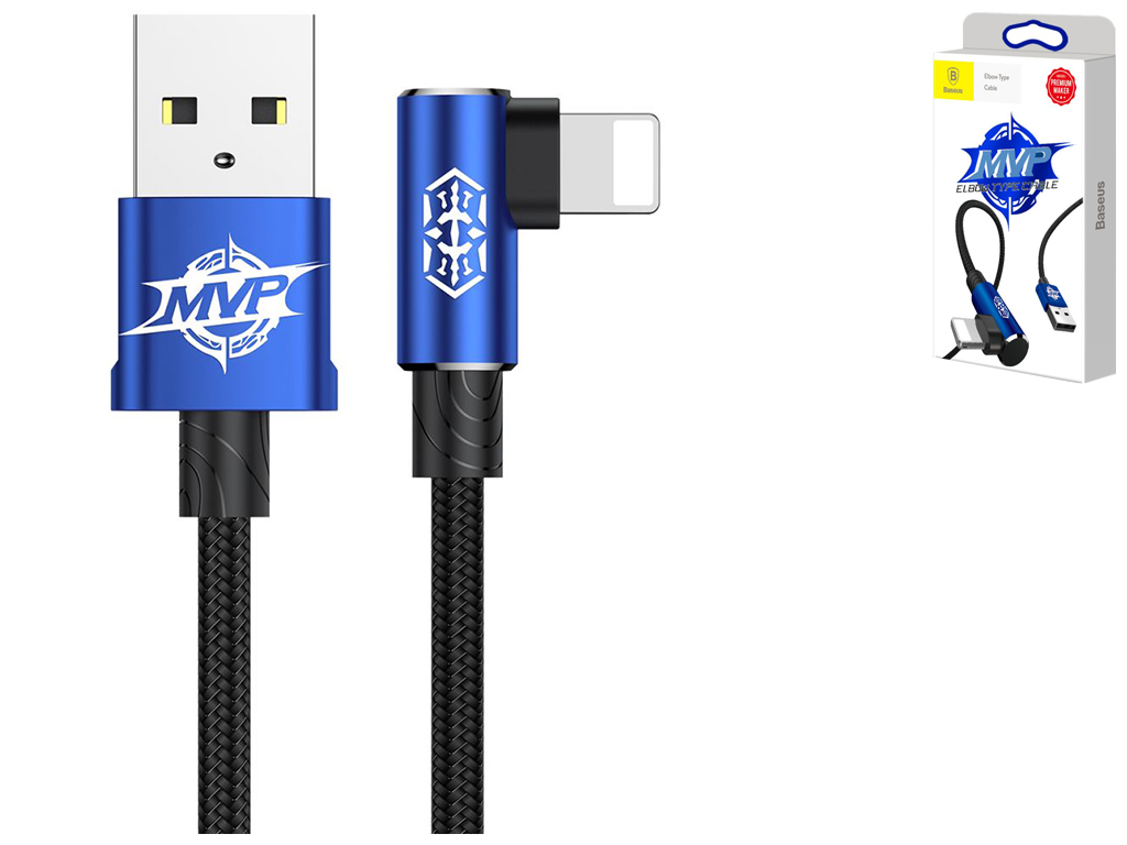 Кабель USB Baseus MVP Elbow CALMVP Lightning 2A 1m, Синий