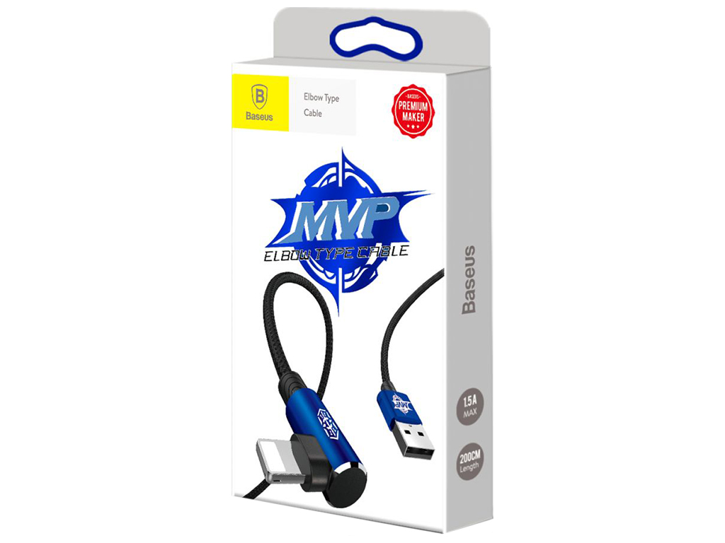 Кабель USB Baseus MVP Elbow CALMVP Lightning 1.5A 2m, Синий