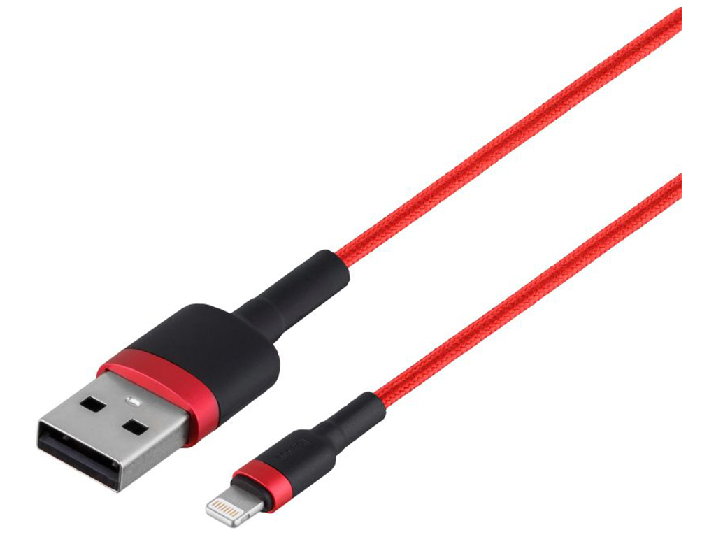 Кабель USB Baseus USB to Lightning 2.4A CALKLF-B, Чёрно-Красный