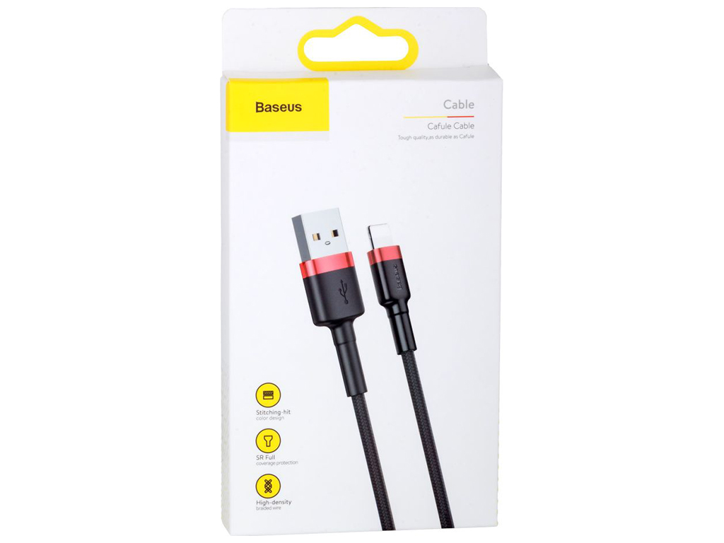 Кабель USB Baseus USB to Lightning 2.4A CALKLF-B, Чёрно-Красный