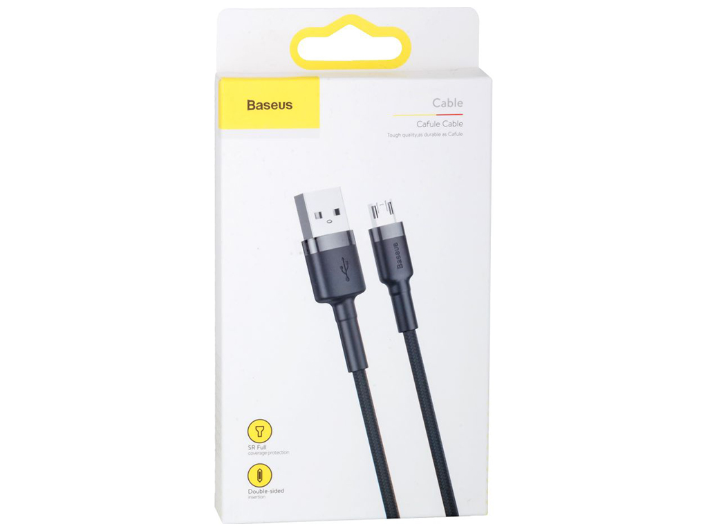 Кабель USB Baseus USB to Micro 2.4A CAMKLF-B, Сіро-Чорний