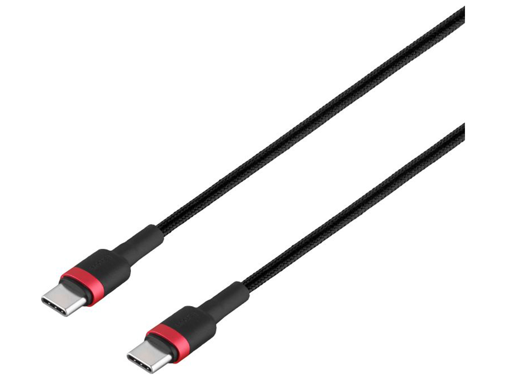 Кабель USB Baseus Type-C to Type-C QC3.0 60W 20V 3A 2m CATKLF-H, Красно-Чёрний