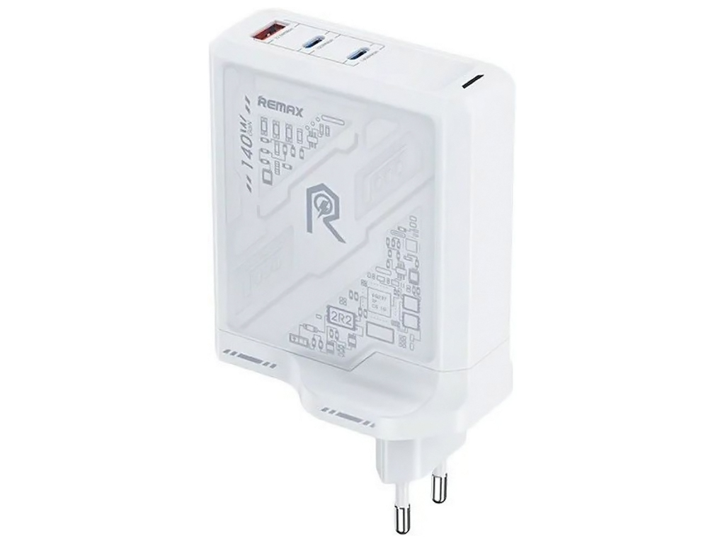 Сетевое Зарядное Устройство Remax RP-U106 140W 2C+1A GaN, Цвет Серый