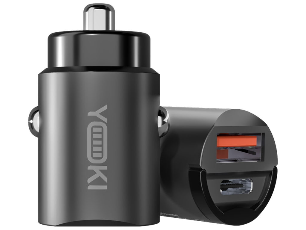 Автомобильное зарядное устройство Yoki IronMini, Type-C, Usb-A, Pd, Qc, 30Вт