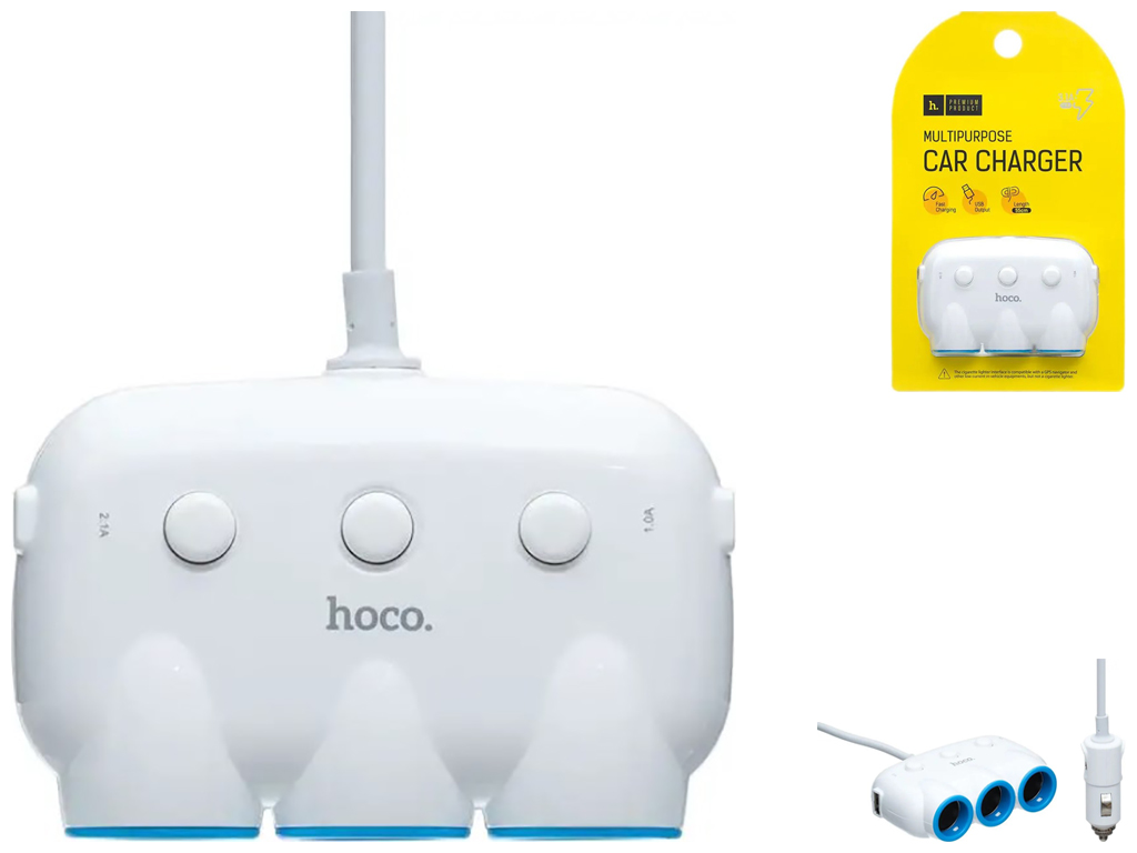 Авто Hub Hoco C1 Three in One Колір Білий