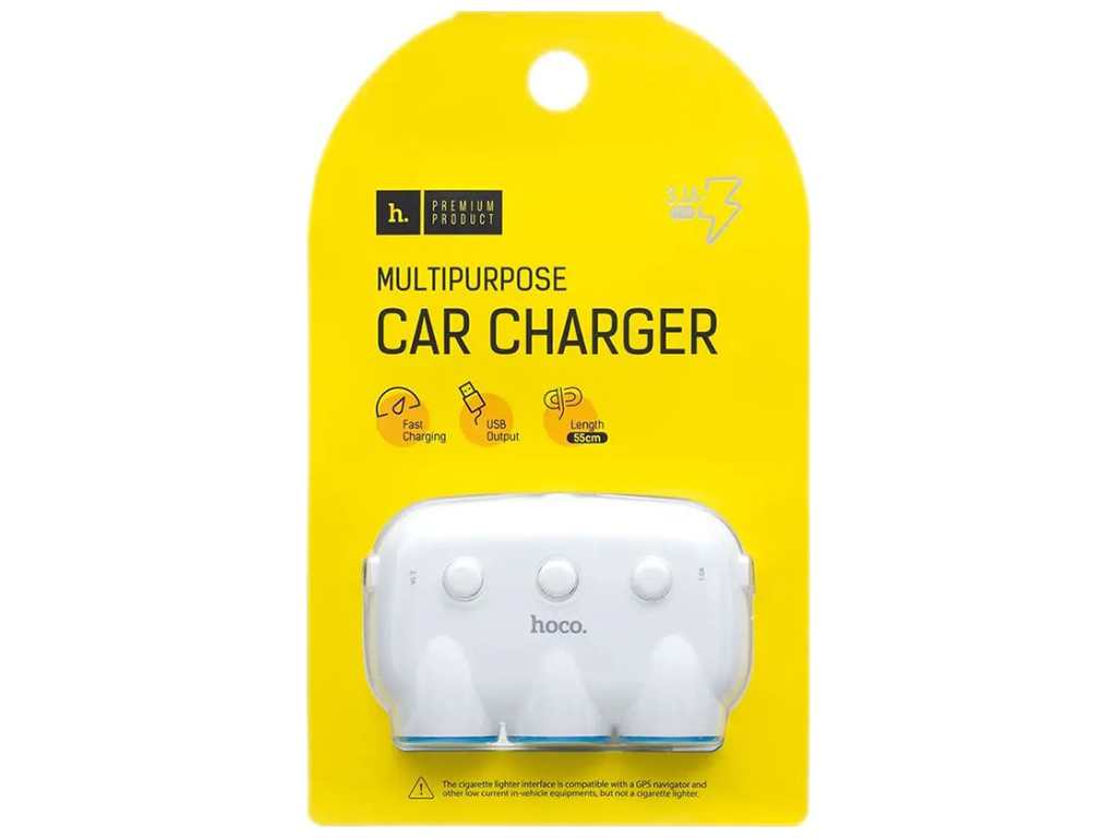 Авто Hub Hoco C1 Three in One Колір Білий