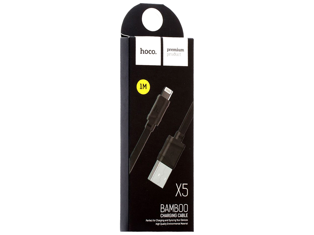 Кабель USB Hoco X5 Bamboo Lightning, Чорний