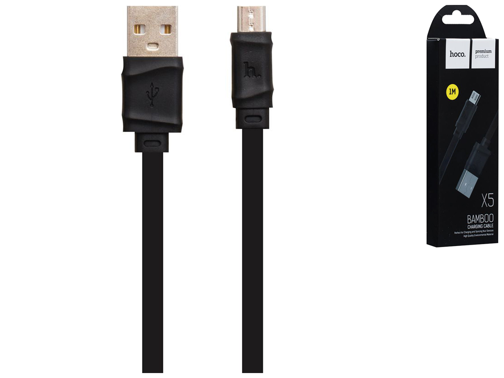 Кабель USB Hoco X5 Bamboo Micro, Чёрный