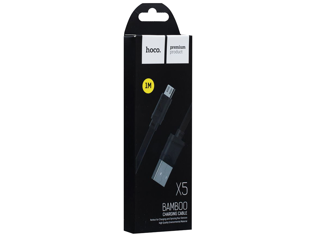 Кабель USB Hoco X5 Bamboo Micro, Чёрный