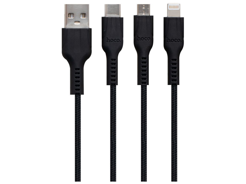Кабель USB Hoco U31 Benay 3 in 1 Сharging Цвет Чёрный