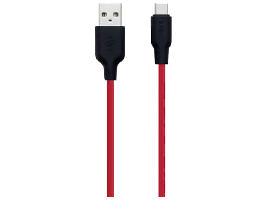 Кабель USB Hoco X21 Silicone Type-C, Чорно-Червоний