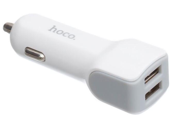Авто Зарядное Устройство Hoco Z23 2USB, Цвет Белый