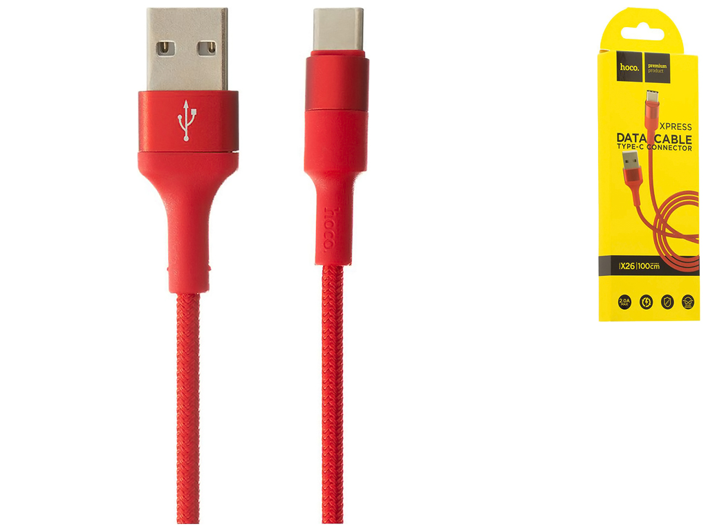Кабель USB Hoco X26 Xpress Charging Type-C, Красный