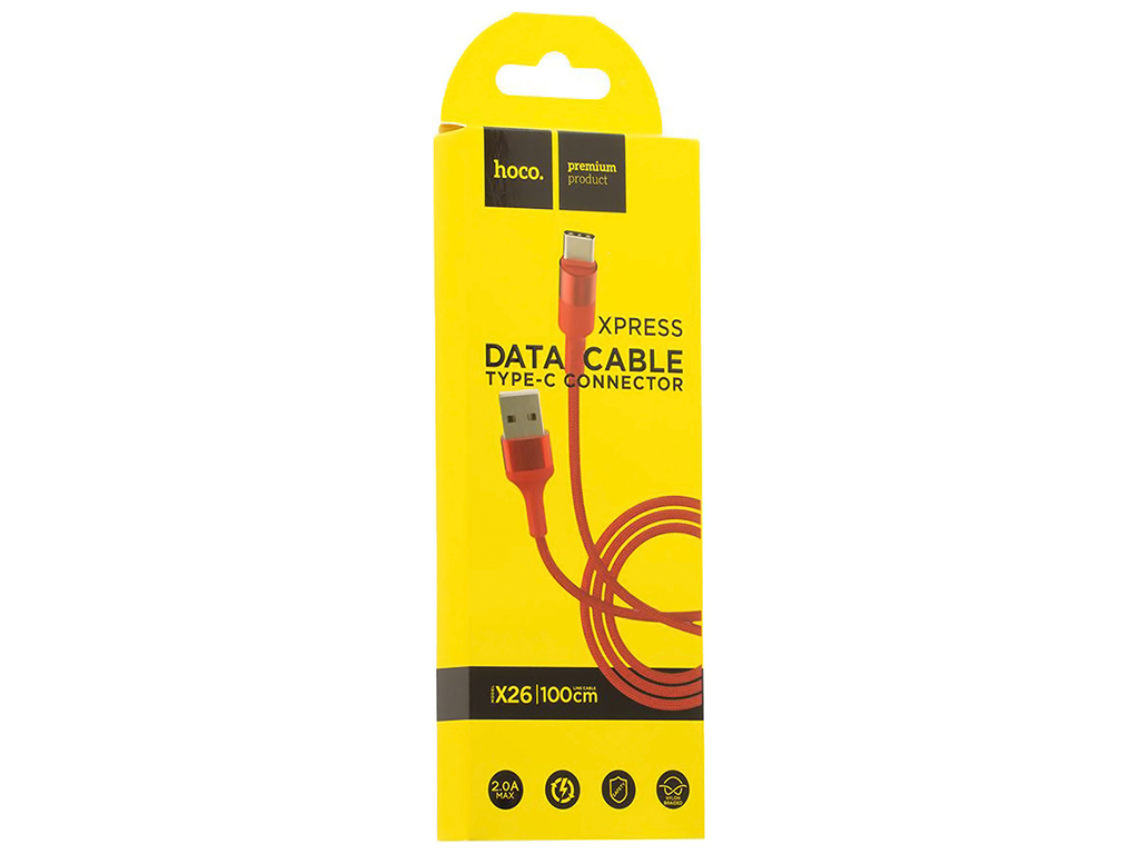 Кабель USB Hoco X26 Xpress Charging Type-C, Красный