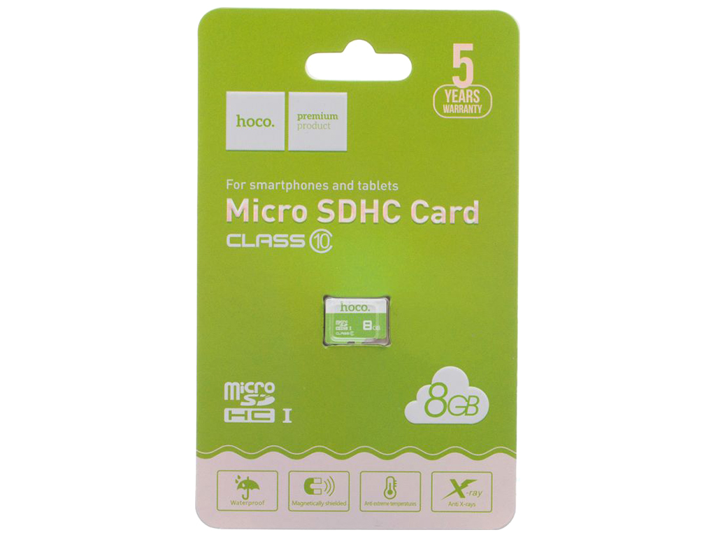 Карта Памяти Hoco MicroSDHC 8gb 10 Class Цвет Зелёный