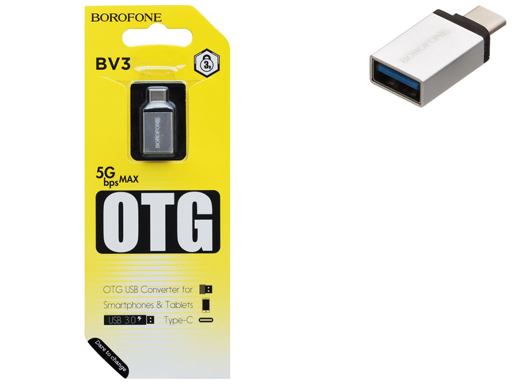 Перехідник Borofone BV3 Type-C Сталевий