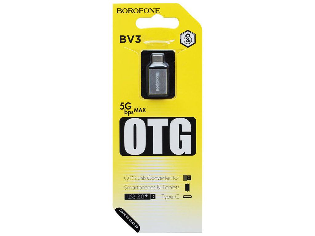 Перехідник Borofone BV3 Type-C Сталевий