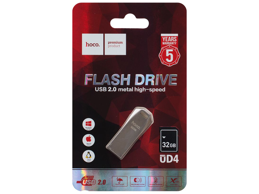 USB флеш-накопичувач Hoco UD4 USB 2.0 32GB Колір Сталевий