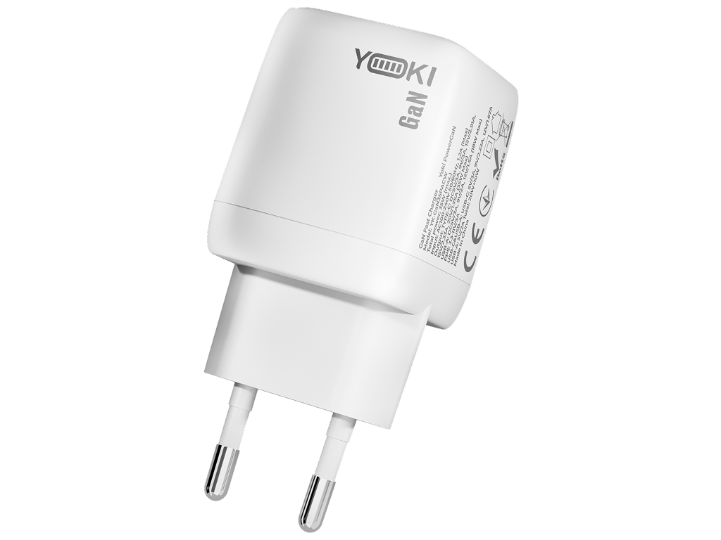 Сетевое зарядное устройство Yoki PowerGaN, Type-C, Usb-A, Pd, Qc, Pps, 35Вт