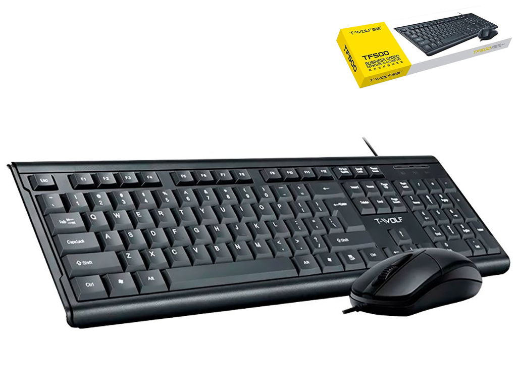 Клавиатура и Мышь TWolf TF500 Цвет Черный
