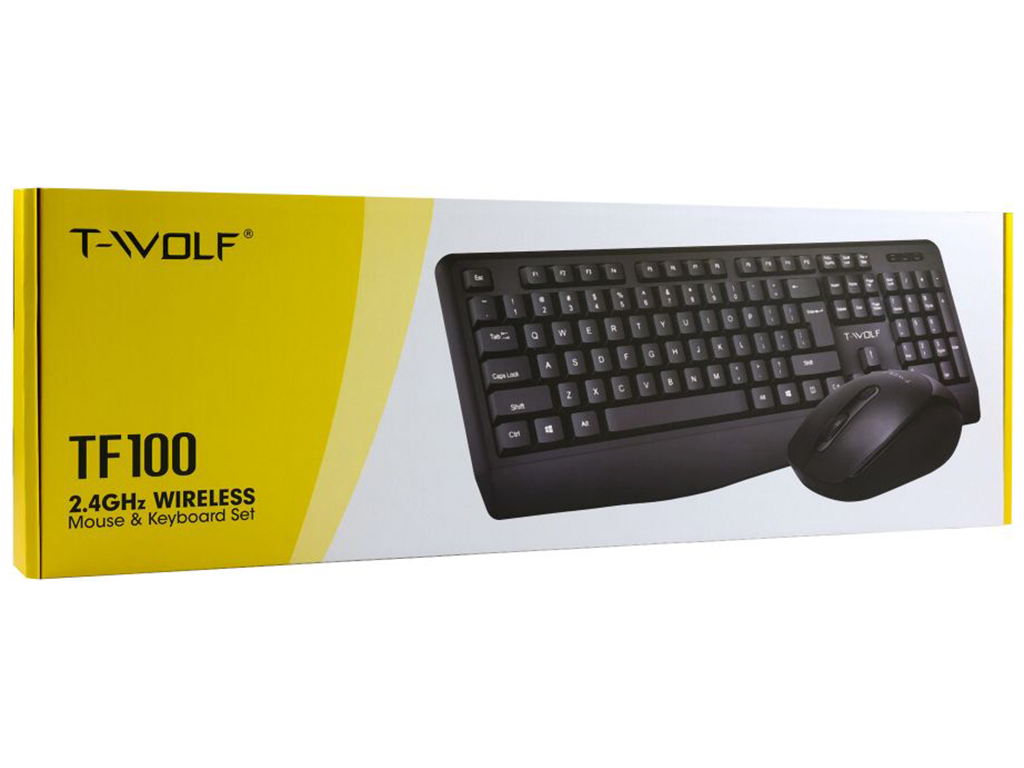 Бездротова Клавіатура і Миша TWolf TF100 Колір Чорний