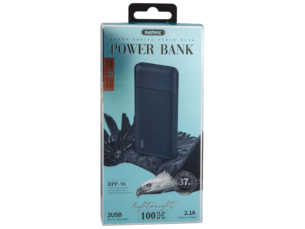 Power Bank Remax RPP-96 Lango series 10000 mAh, Синий
