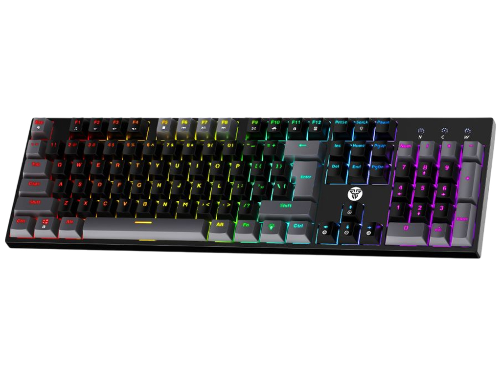 Клавиатура игровая Fantech Atom MK886V2, проводная, механическая, 104 клавиши, цвет черно-серый