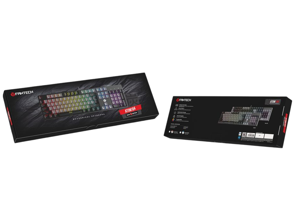 Клавиатура игровая Fantech Atom MK886V2, проводная, механическая, 104 клавиши, цвет черно-серый