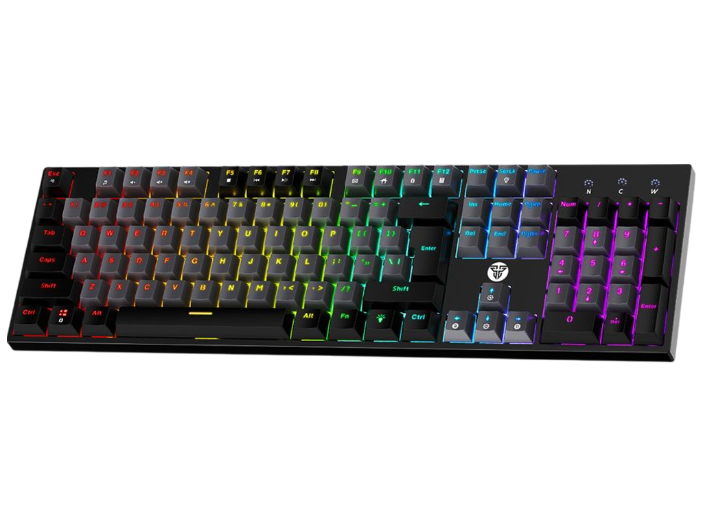 Клавиатура Fantech Atom MK886V2, механическая, проводная, blue switch, подсветка, 434×126×34мм