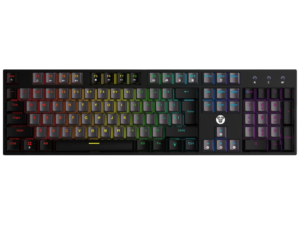 Клавиатура Fantech Atom MK886V2, механическая, проводная, blue switch, подсветка, 434×126×34мм
