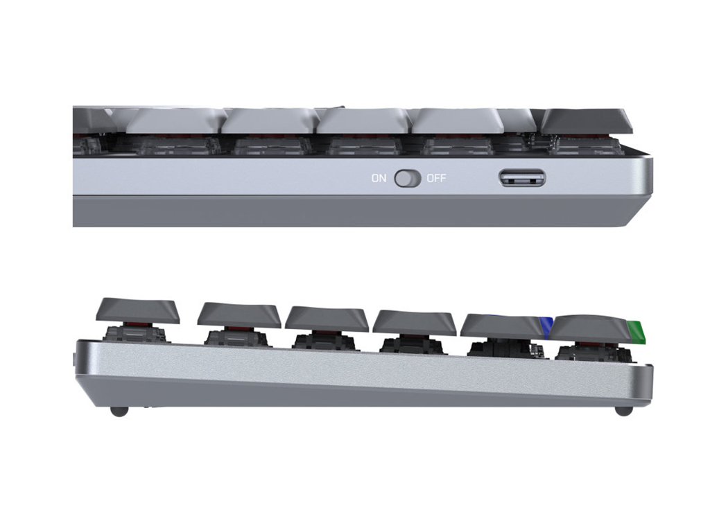 Клавиатура игровая Fantech Maxfit, Brown switch, bluetooth/2.4g, 2000mah, Type‑C, eng, цвет серый