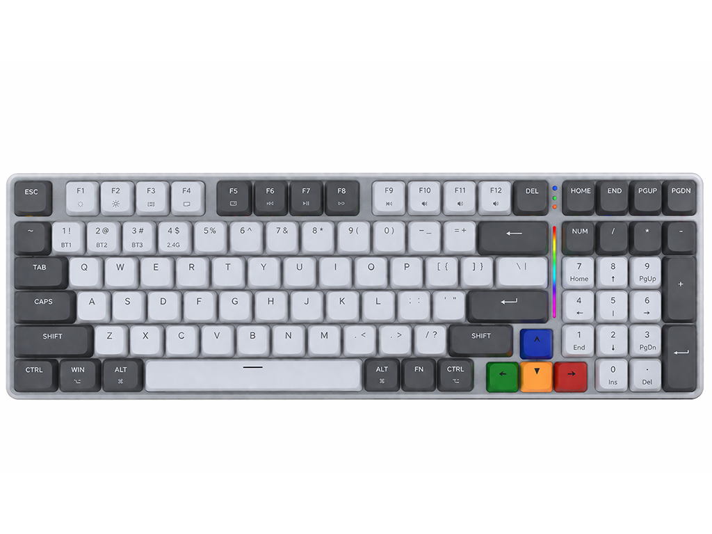 Клавиатура игровая Fantech Maxfit, Brown switch, bluetooth/2.4g, 2500mah, Type‑C, eng, цвет серый