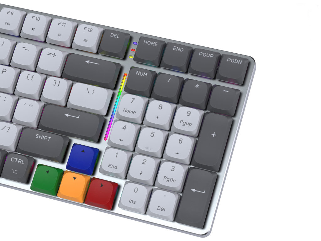 Клавиатура игровая Fantech Maxfit, Brown switch, bluetooth/2.4g, 2500mah, Type‑C, eng, цвет серый