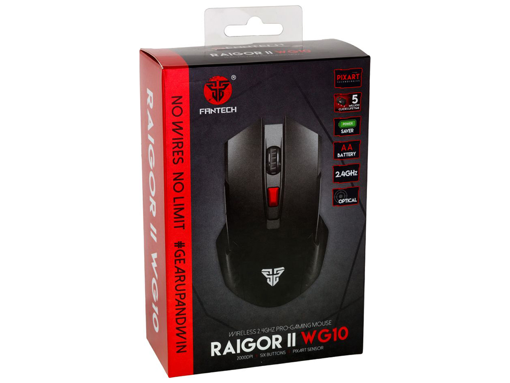 Wireless Мышь Игровая Fantech WG10 Raigor II, красная