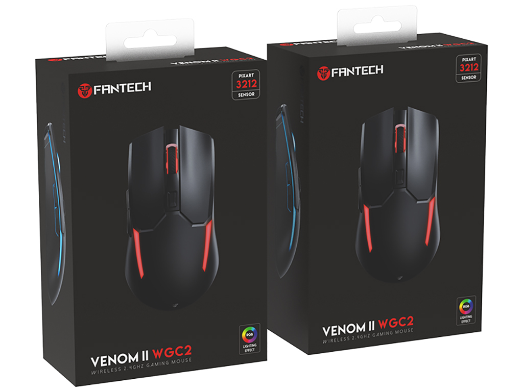 Беспроводная Мышь Игровая Fantech WGC2 Venom II Vibe, цвет Черный