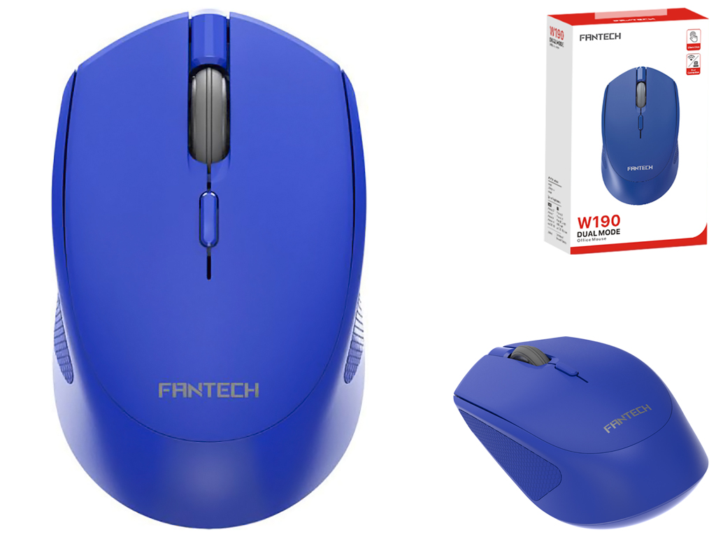 Беспроводная Мышь Fantech W190 Silent Click, цвет Синий