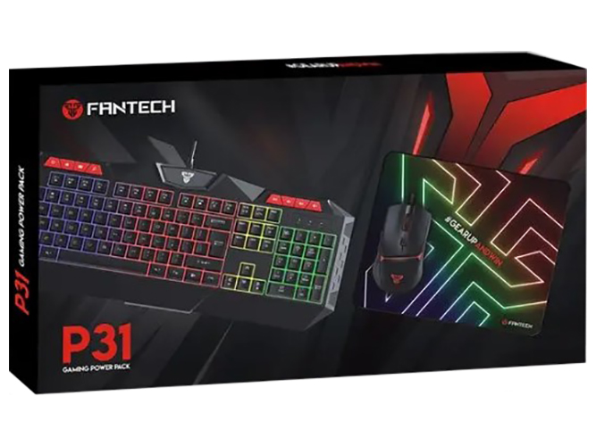 Игровой комплект 3в1 Fantech P31 (Клавиатура, Мышь, Коврик), Цвет Черный