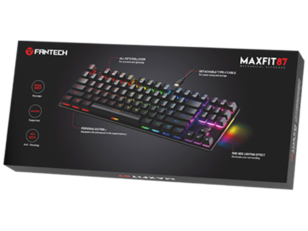 Клавиатура Игровая Fantech MAXFIT 87 MK856 RGB Red Switch, цвет Черный