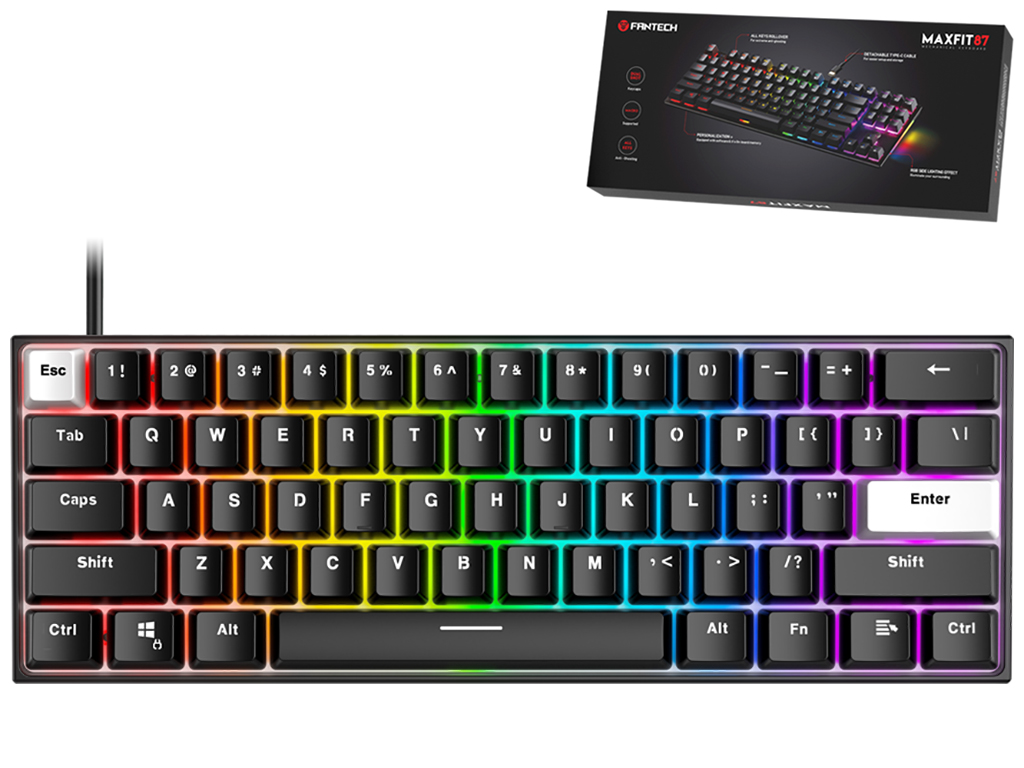 Клавиатура Игровая беспроводная Fantech MAXFIT 61 MK857 FROST WIRELESS Blue Switch, цвет Черный