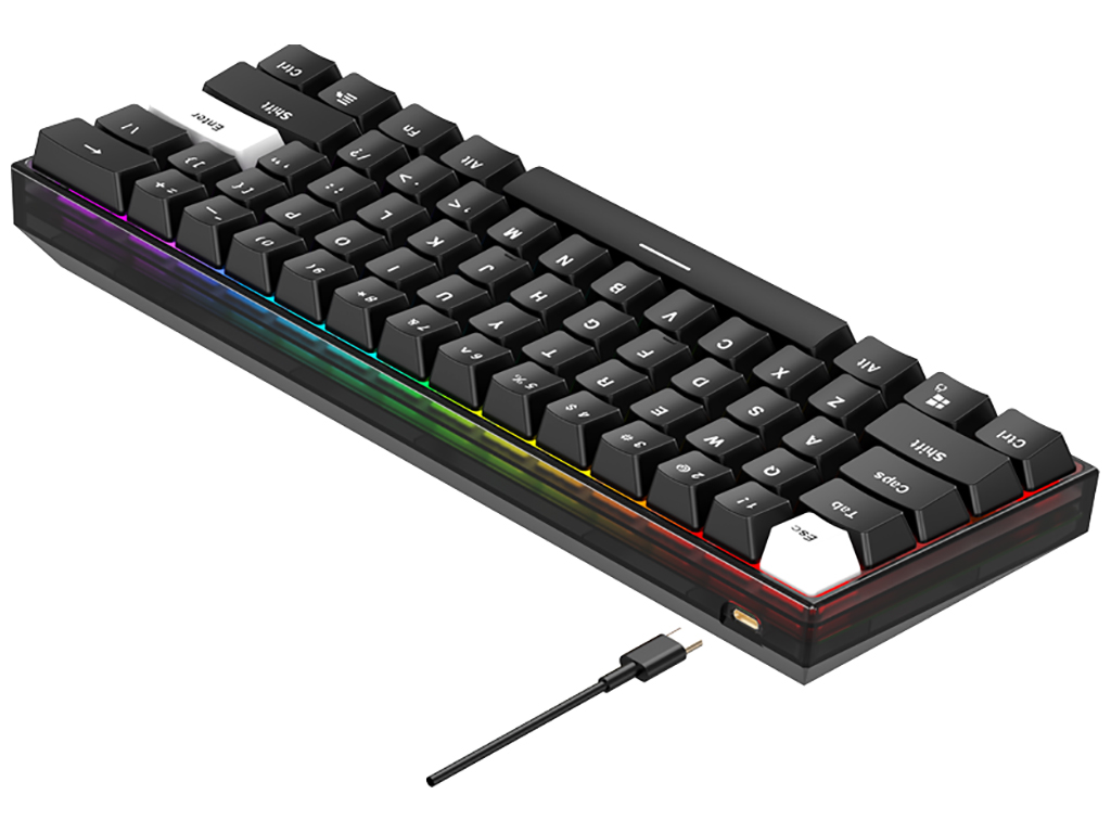 Клавиатура Игровая беспроводная Fantech MAXFIT 61 MK857 FROST WIRELESS Blue Switch, цвет Черный