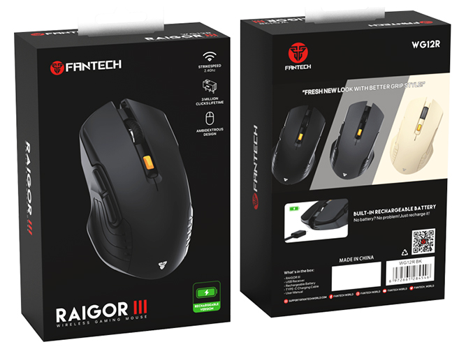 Беспроводная Мышь Игровая Fantech WG12R Raigor III, цвет Бежевый
