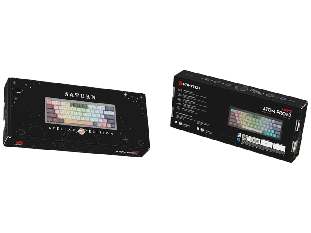 Клавиатура беспроводная Fantech PRO63 MK912, Red Switch, BT+2.4G, 330×116×37мм, дизайн меркурий