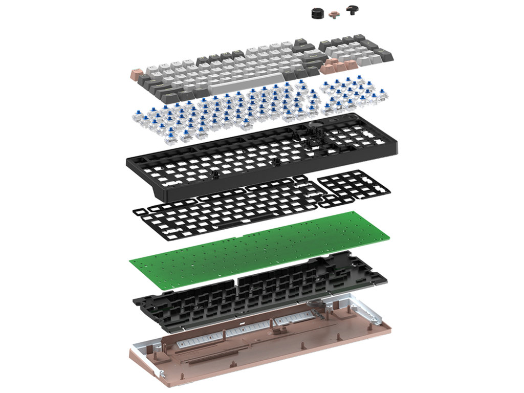 Клавиатура игровая Fantech Atom, 3000mah, bluetooth/2.4g, red switch, Type‑C, eng/ukr, цвет серый