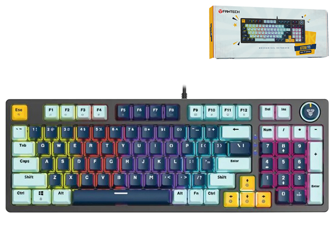 Клавіатура ігрова Fantech ATOM81 MK875V2 Red Switch, Колір Navy