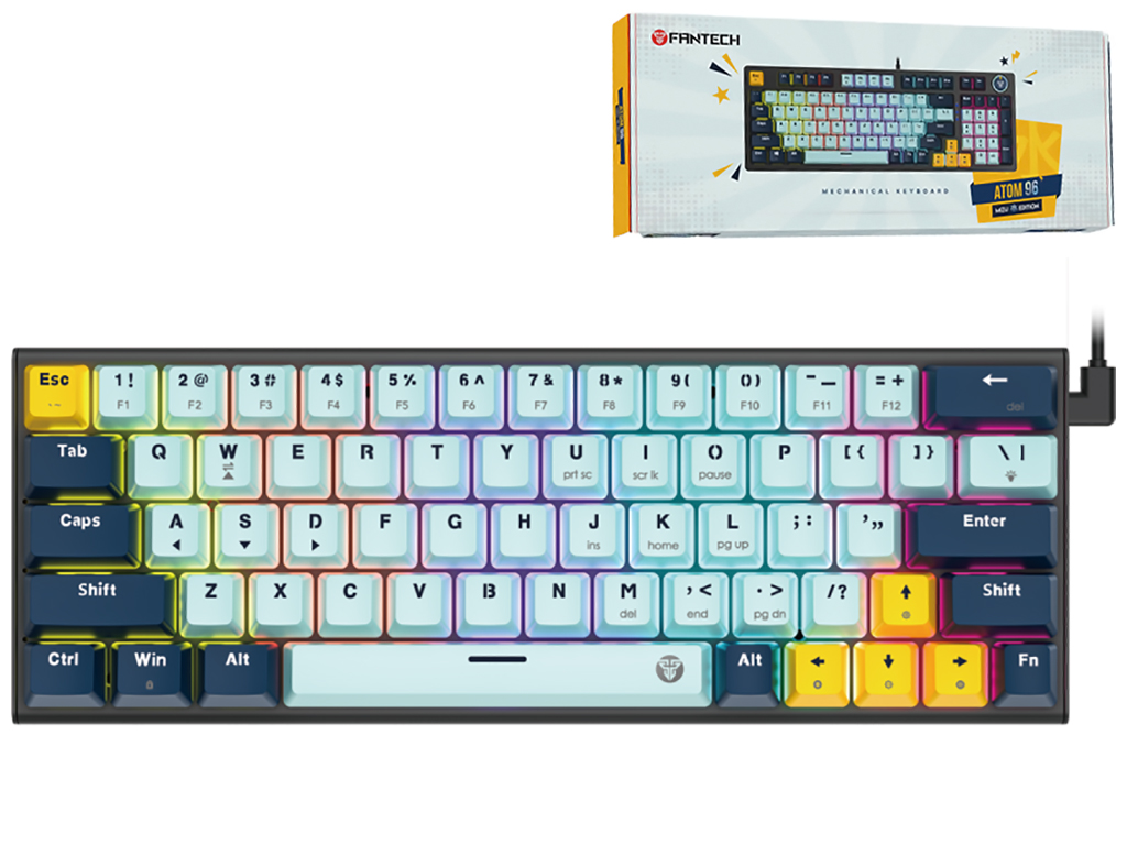 Клавиатура игровая Fantech ATOM63 MK874V2 Red Switch, Цвет SkyBlue