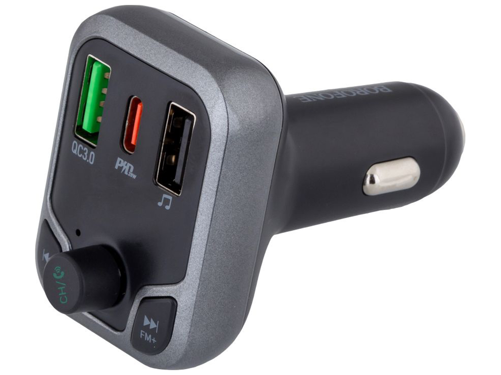 FM-трансмітер Borofone BC38 Flash Energy PD20W+QC3.0 Колір Чорний