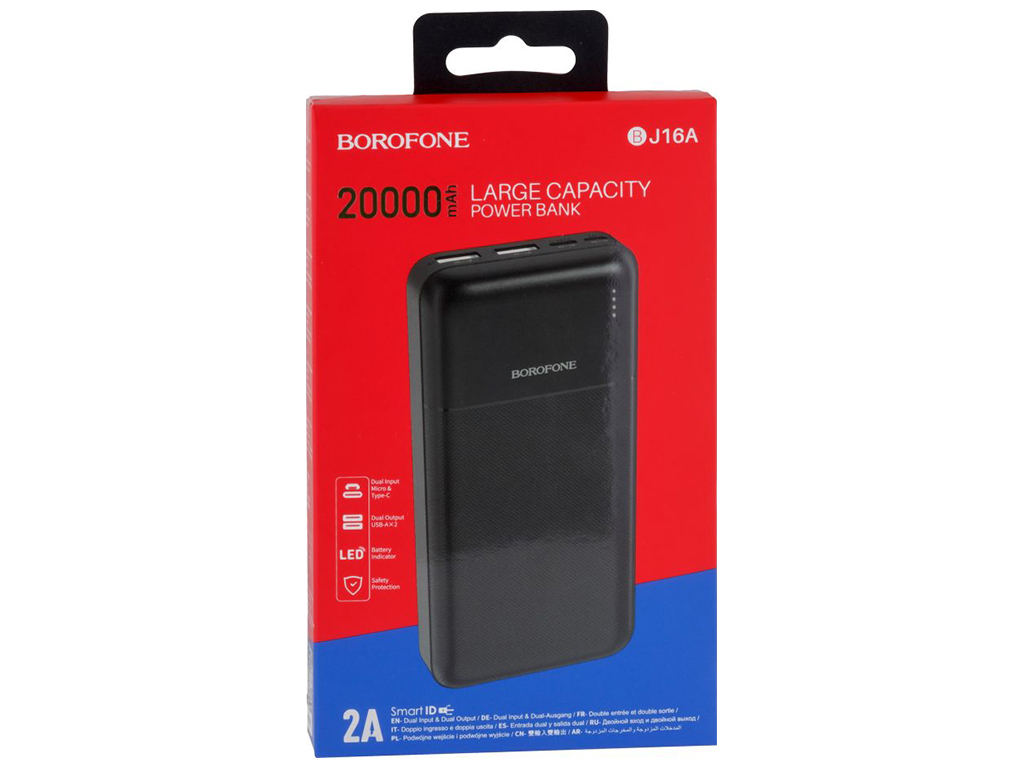 Універсальна Мобільна Батарея Borofone BJ16A Cube 20000 mAh Колір Чорний
