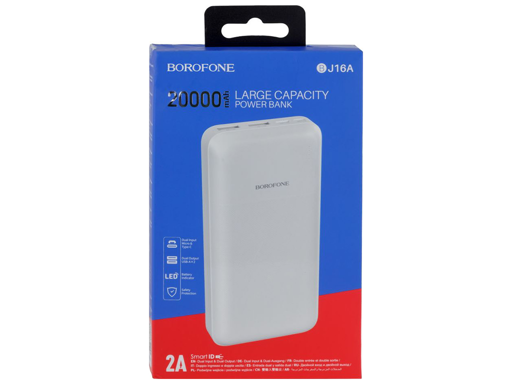Універсальна Мобільна Батарея Borofone BJ16A Cube 20000 mAh Колір Білий