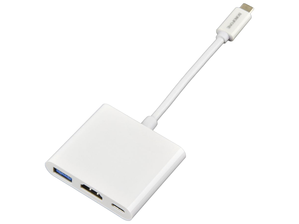Перехідник Borofone DH4 Type-C converter(Type-C to USB3.0+HDMI+PD) Колір Бiлий