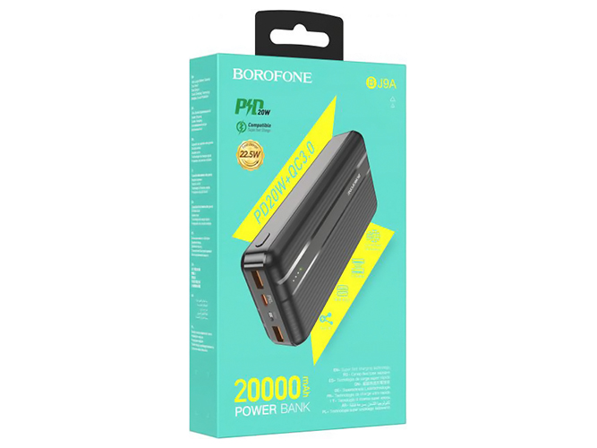 Універсальна Мобільна Батарея Borofone BJ9A Uranus 22.5W fully compatible 20000 mAh, Чорний